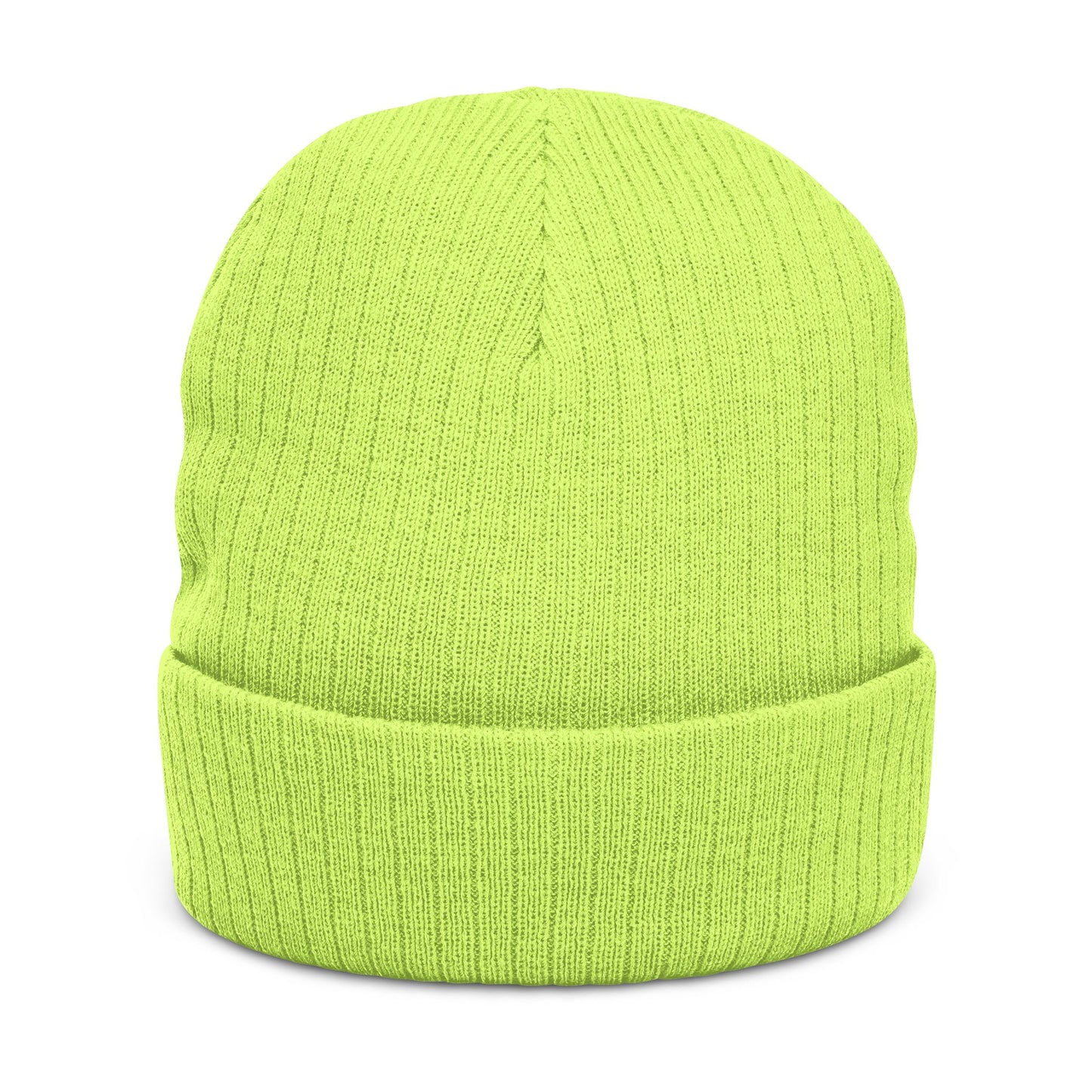 Embroidered "Pretty Boy" Red Heart Beanie - Ribbed Knit Cuffed Winter Hat