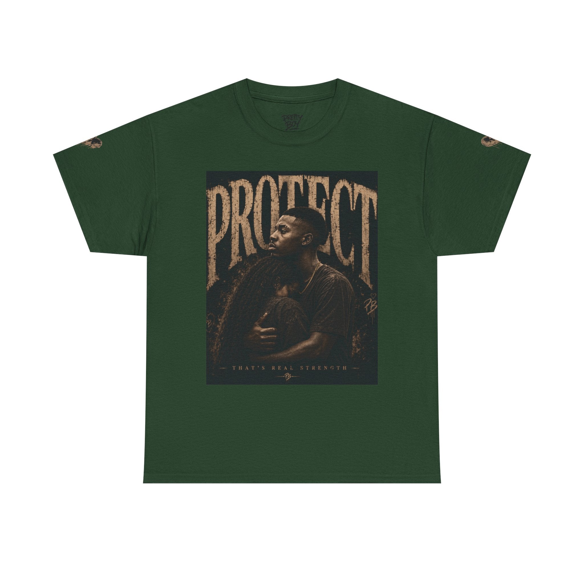 Protect man and woman Illustration Tee — Vintage Guardian Graphic T-Shirt