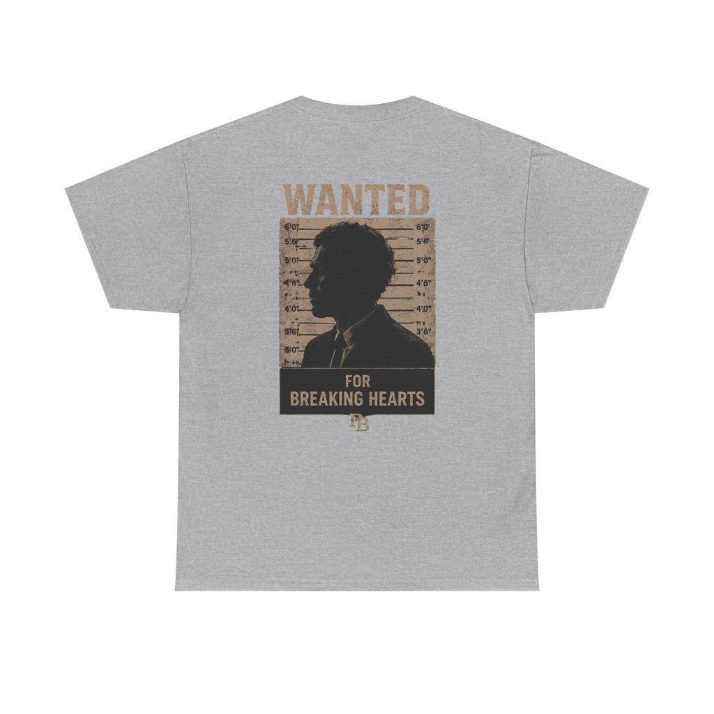 Wanted For Breaking Hearts Tee — Vintage Mugshot Graphic T‑Shirt