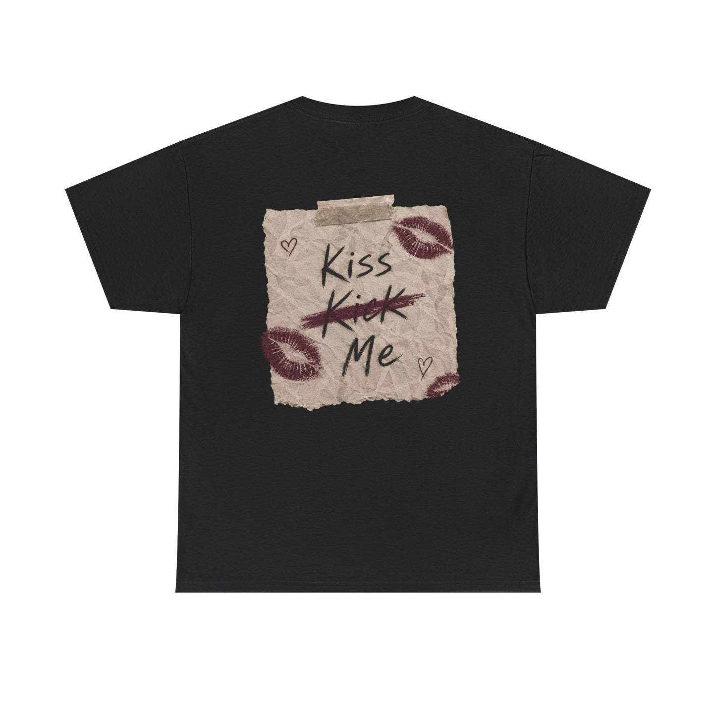 Kiss Me Tee — Romantic Lip Print Graphic T-Shirt