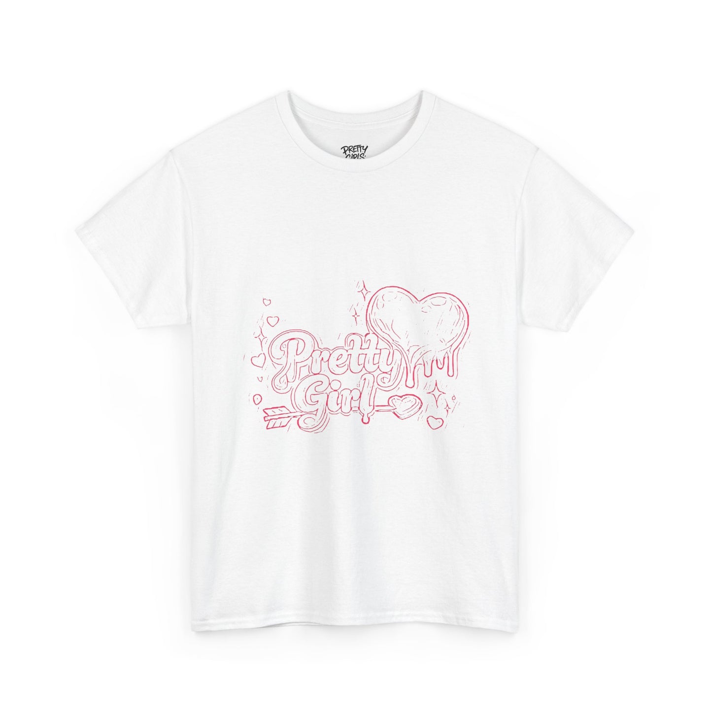 Pretty Girl Graphic Tee — Cute Pink Heart Aesthetic T-Shirt
