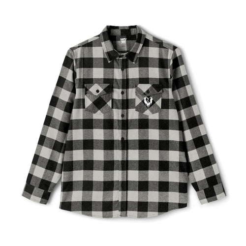 Flannel Shirt — "Walk Alone, Stand Tall" Graphic Plaid Button-Up