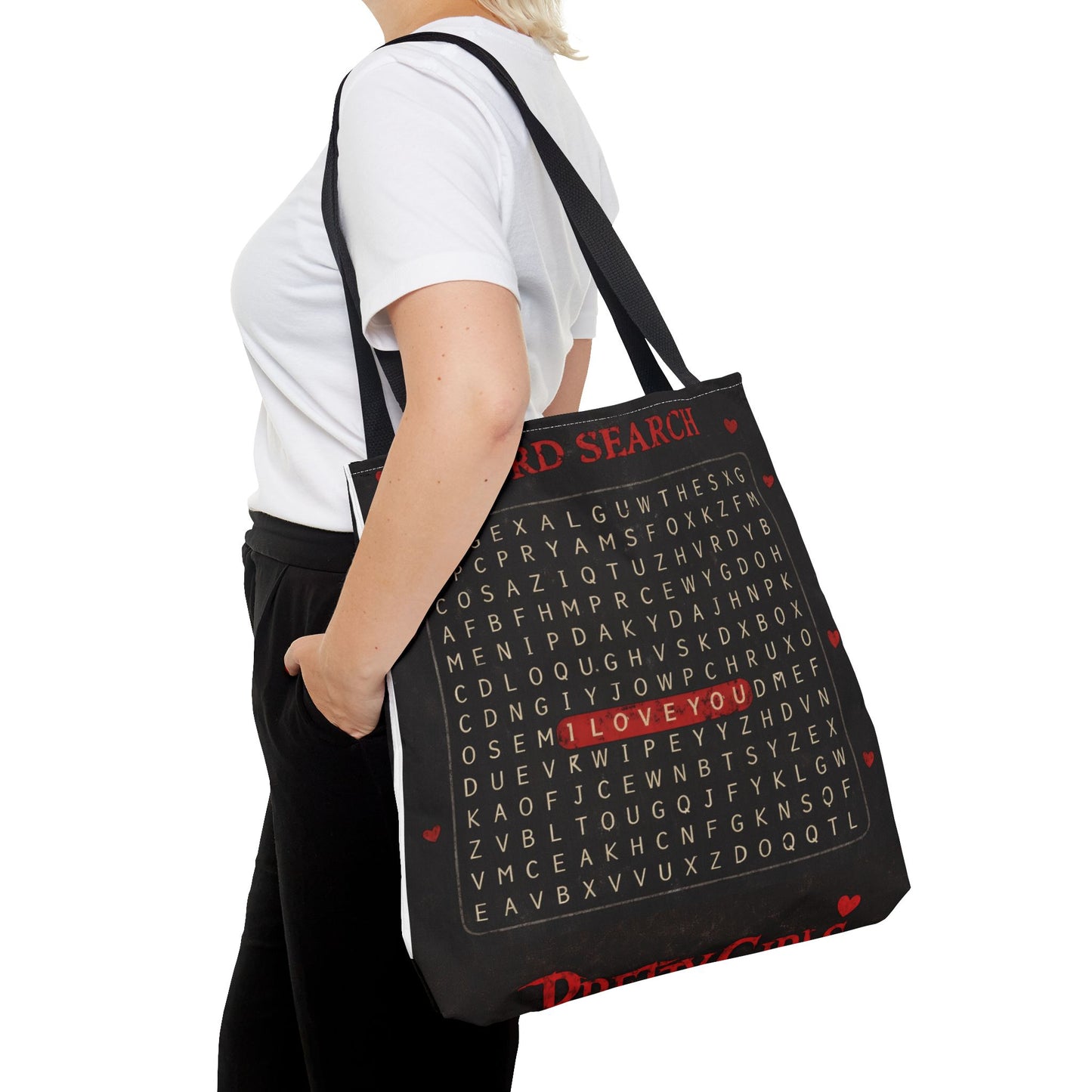 I Love You Word Search Tote Bag — Valentine’s Day Romantic Gift Tote