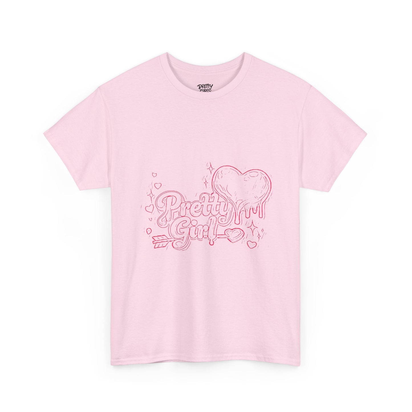 Pretty Girl Graphic Tee — Cute Pink Heart Aesthetic T-Shirt