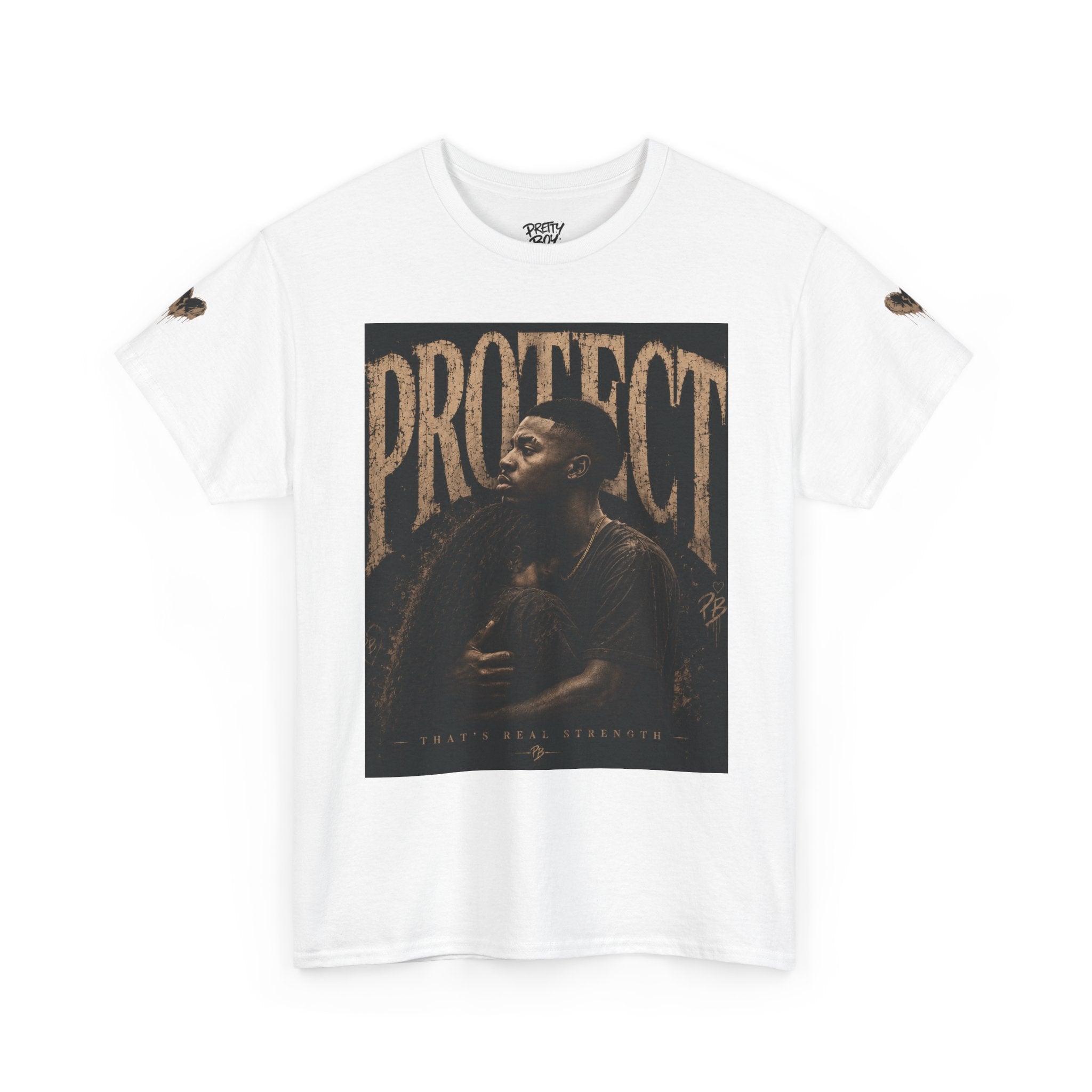 Protect man and woman Illustration Tee — Vintage Guardian Graphic T-Shirt