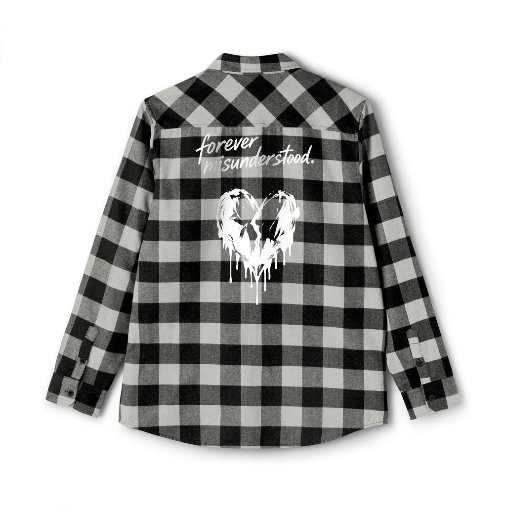 Flannel Shirt — "Walk Alone, Stand Tall" Graphic Plaid Button-Up