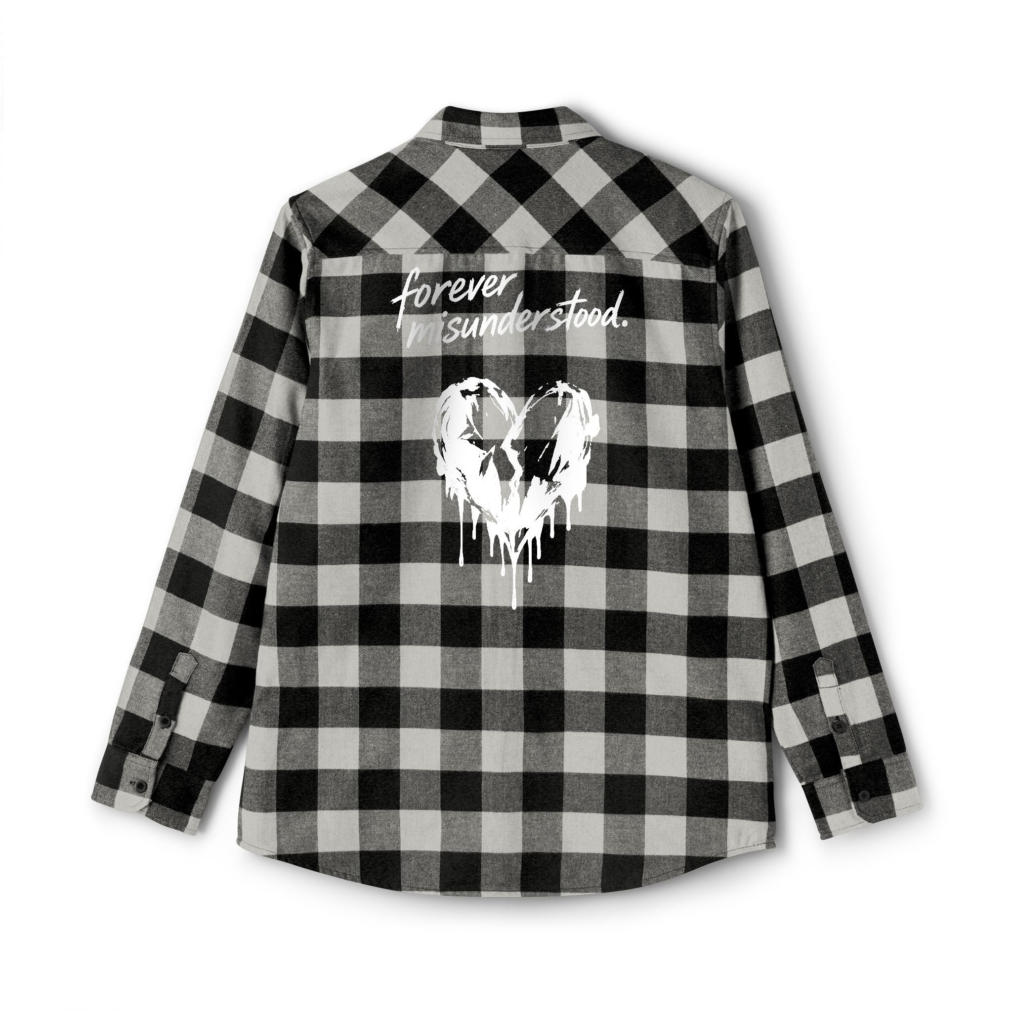 Flannel Shirt — "Walk Alone, Stand Tall" Graphic Plaid Button-Up