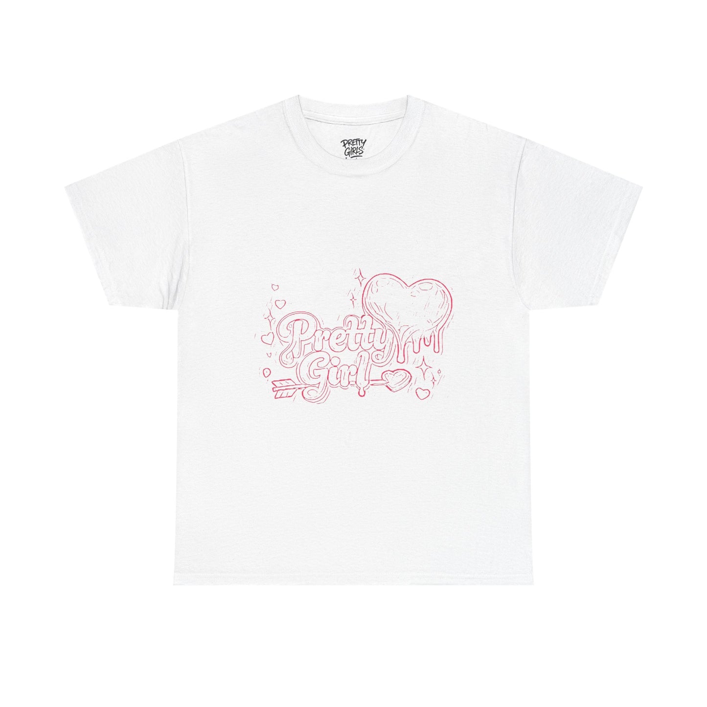 Pretty Girl Graphic Tee — Cute Pink Heart Aesthetic T-Shirt