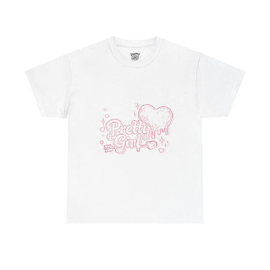 Pretty Girl Graphic Tee — Cute Pink Heart Aesthetic T-Shirt