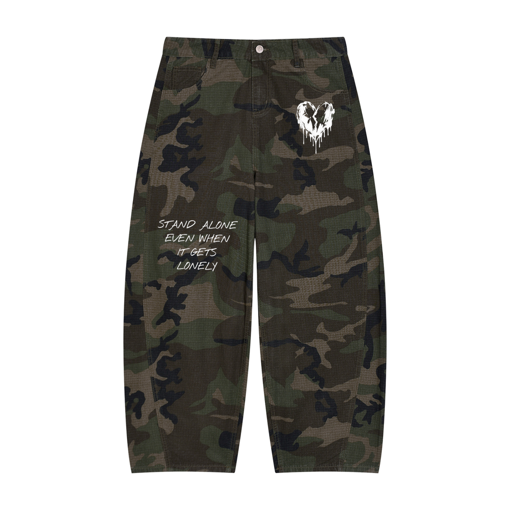 Men’s Camo Barrel Leg Cargo Pants