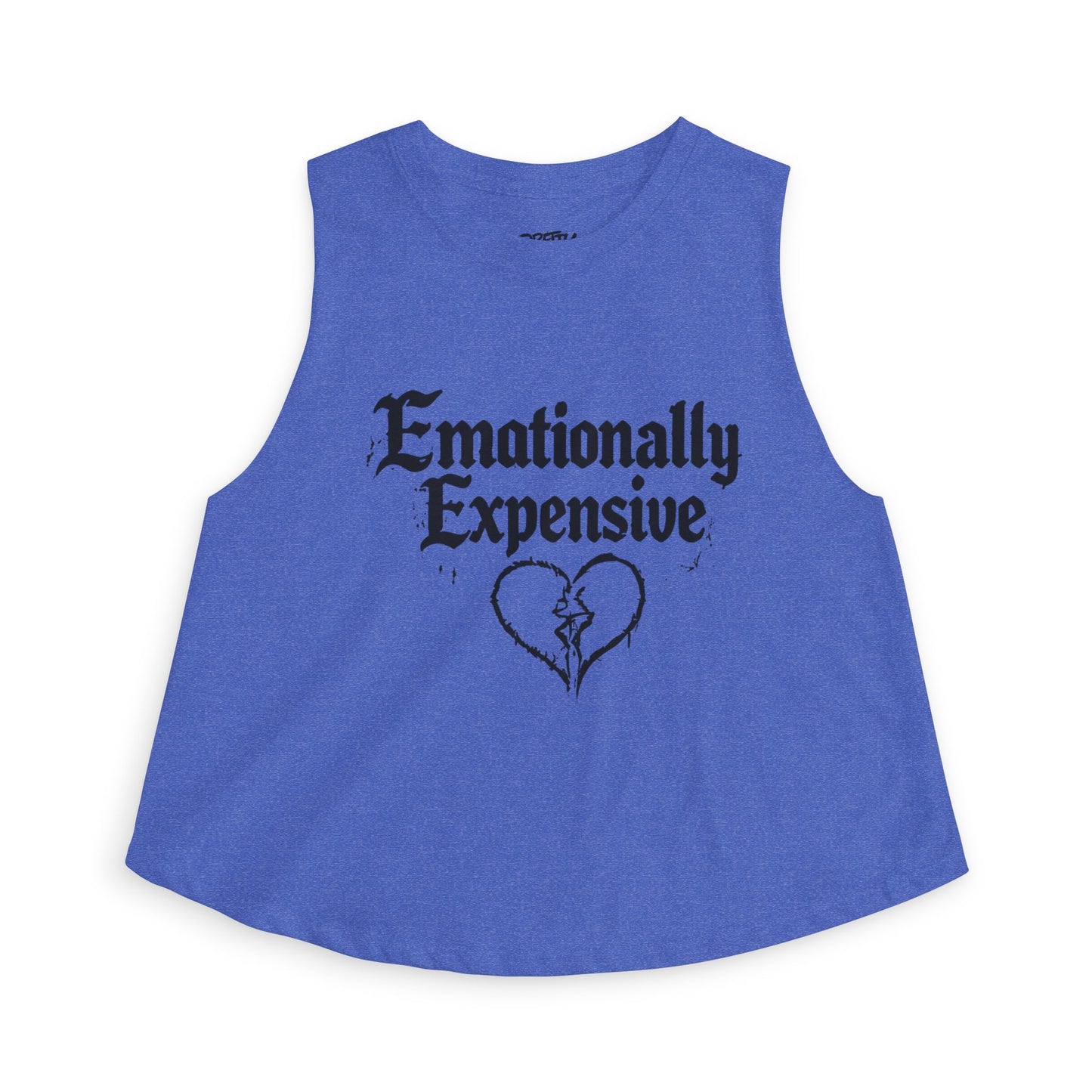 Emotionally Expensive Crop Top — Women's Graphic Tank with Broken Heart