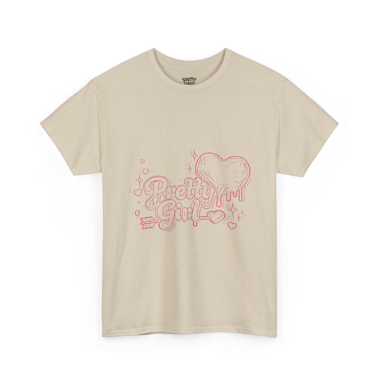 Pretty Girl Graphic Tee — Cute Pink Heart Aesthetic T-Shirt