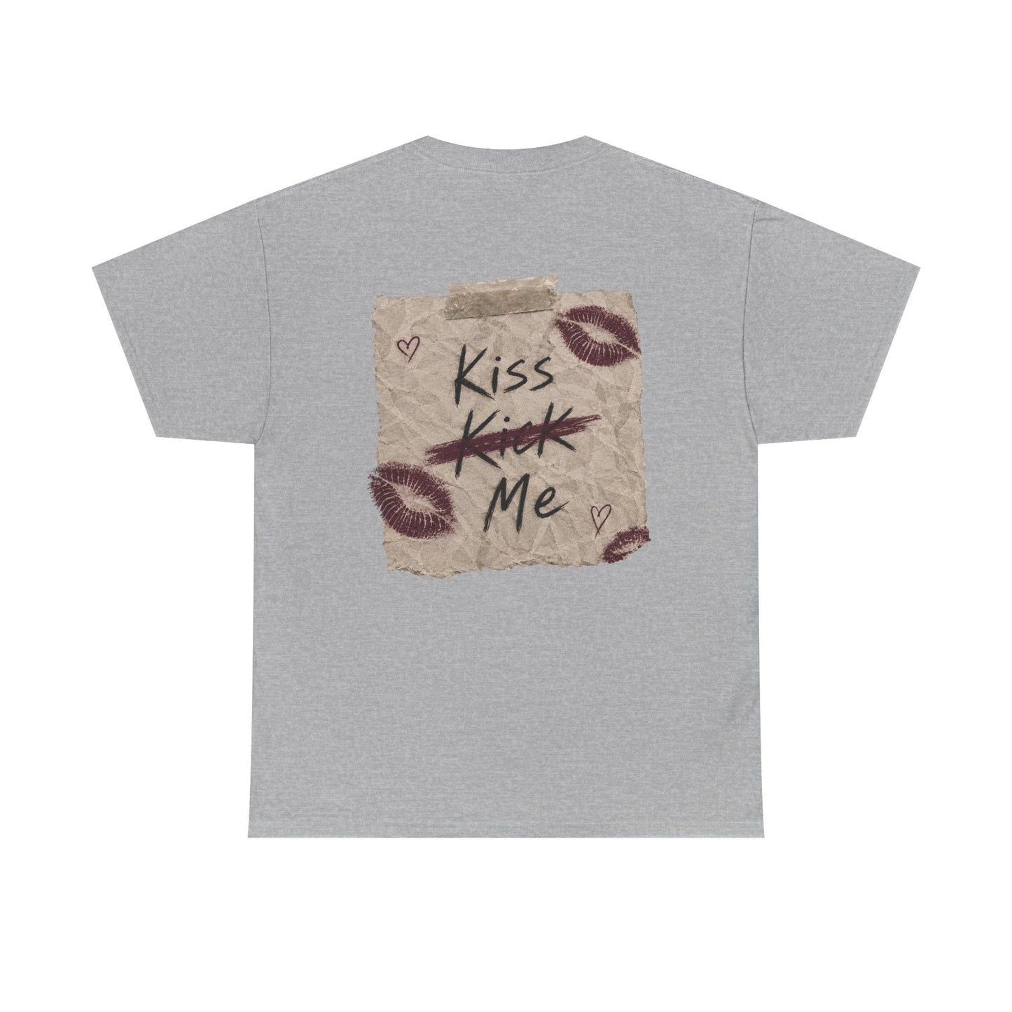 Kiss Me Tee — Romantic Lip Print Graphic T-Shirt