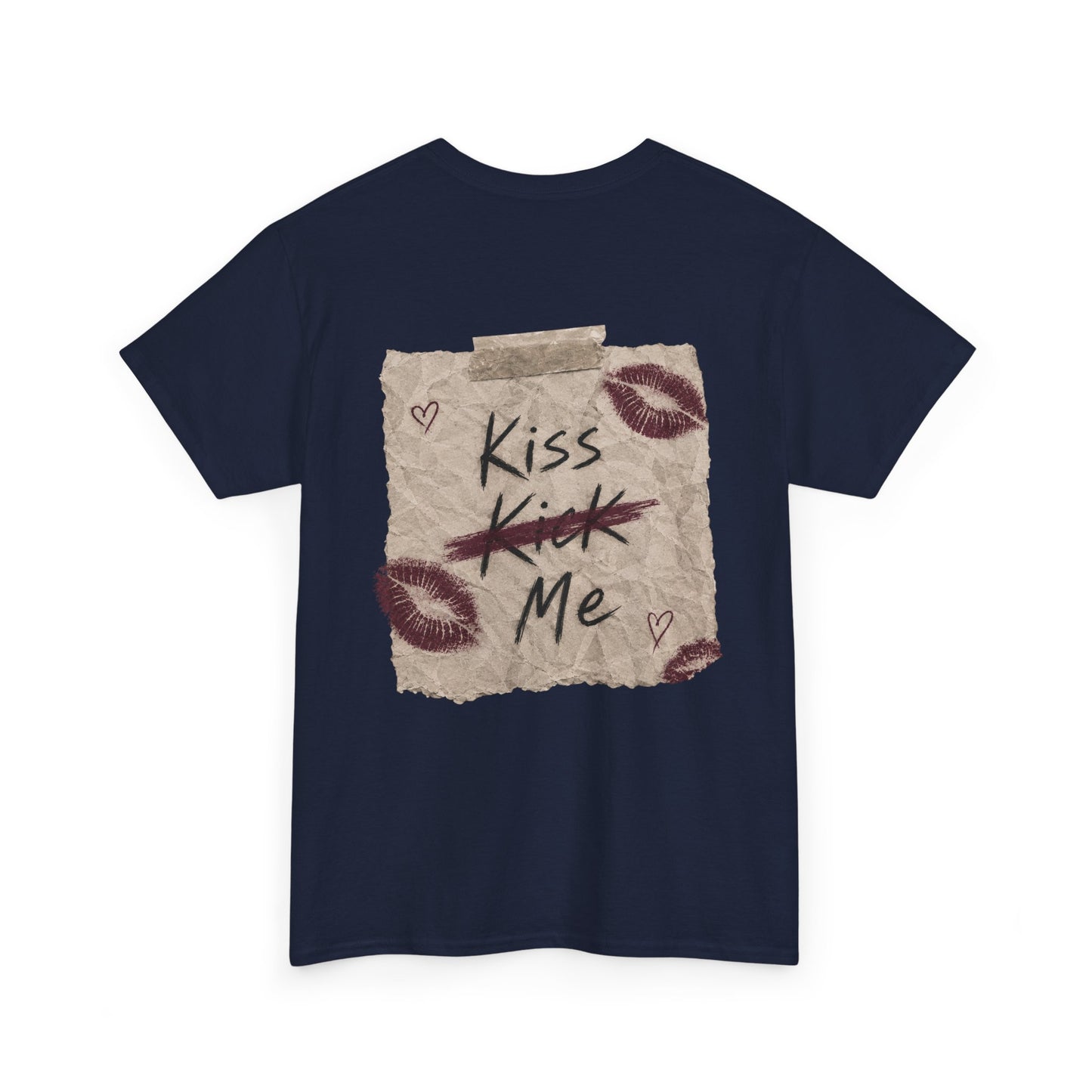 Kiss Me Tee — Romantic Lip Print Graphic T-Shirt