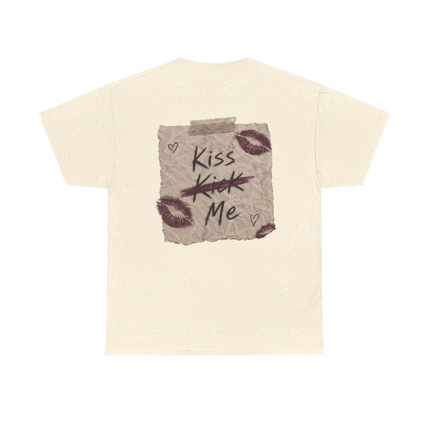 Kiss Me Tee — Romantic Lip Print Graphic T-Shirt