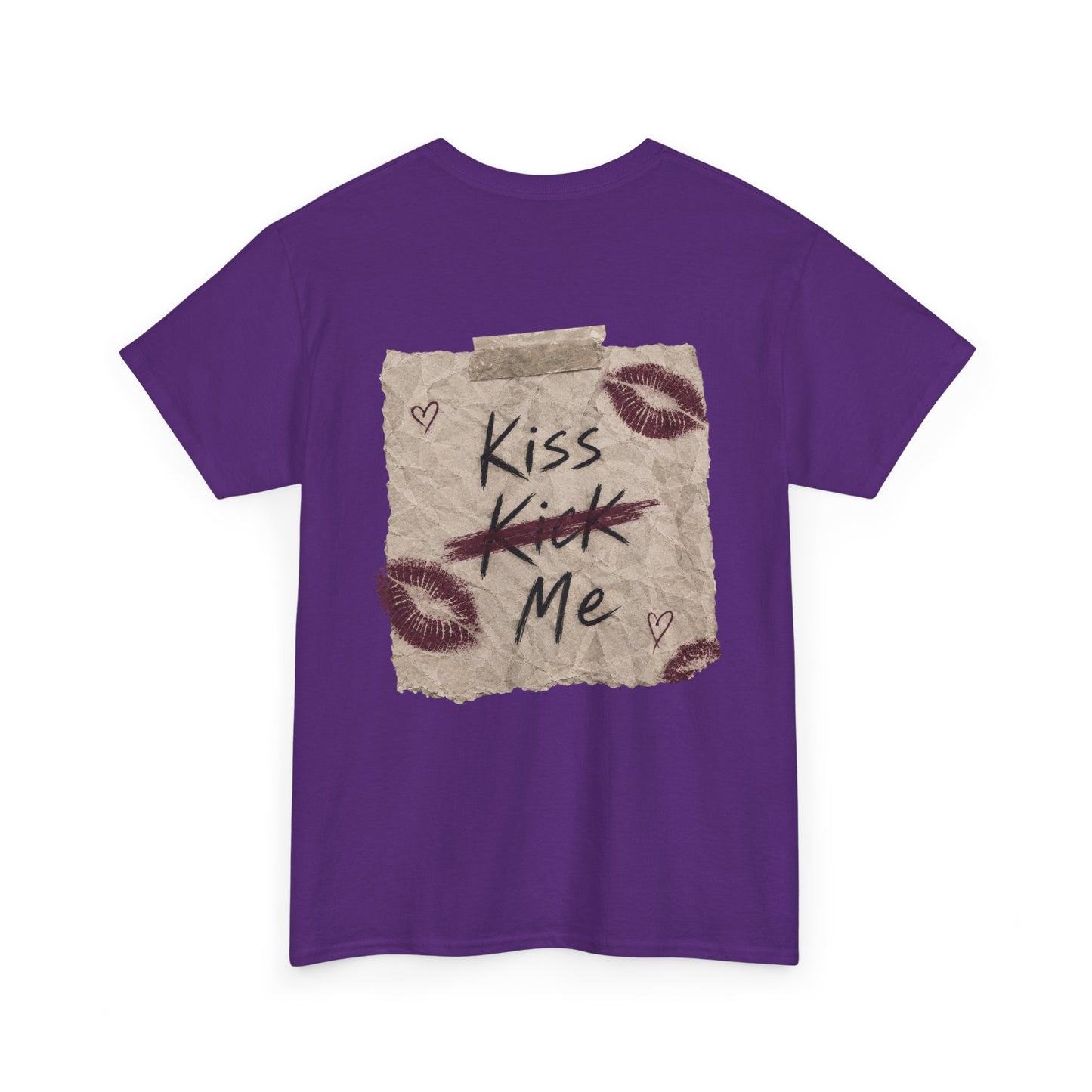 Kiss Me Tee — Romantic Lip Print Graphic T-Shirt