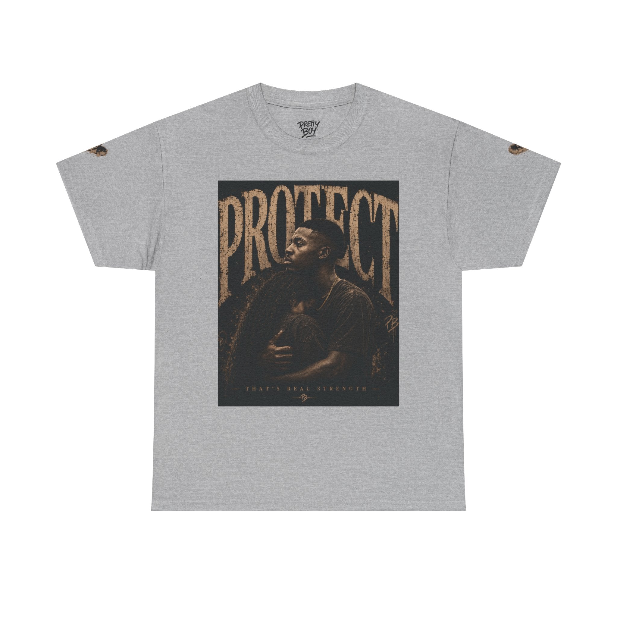 Protect man and woman Illustration Tee — Vintage Guardian Graphic T-Shirt