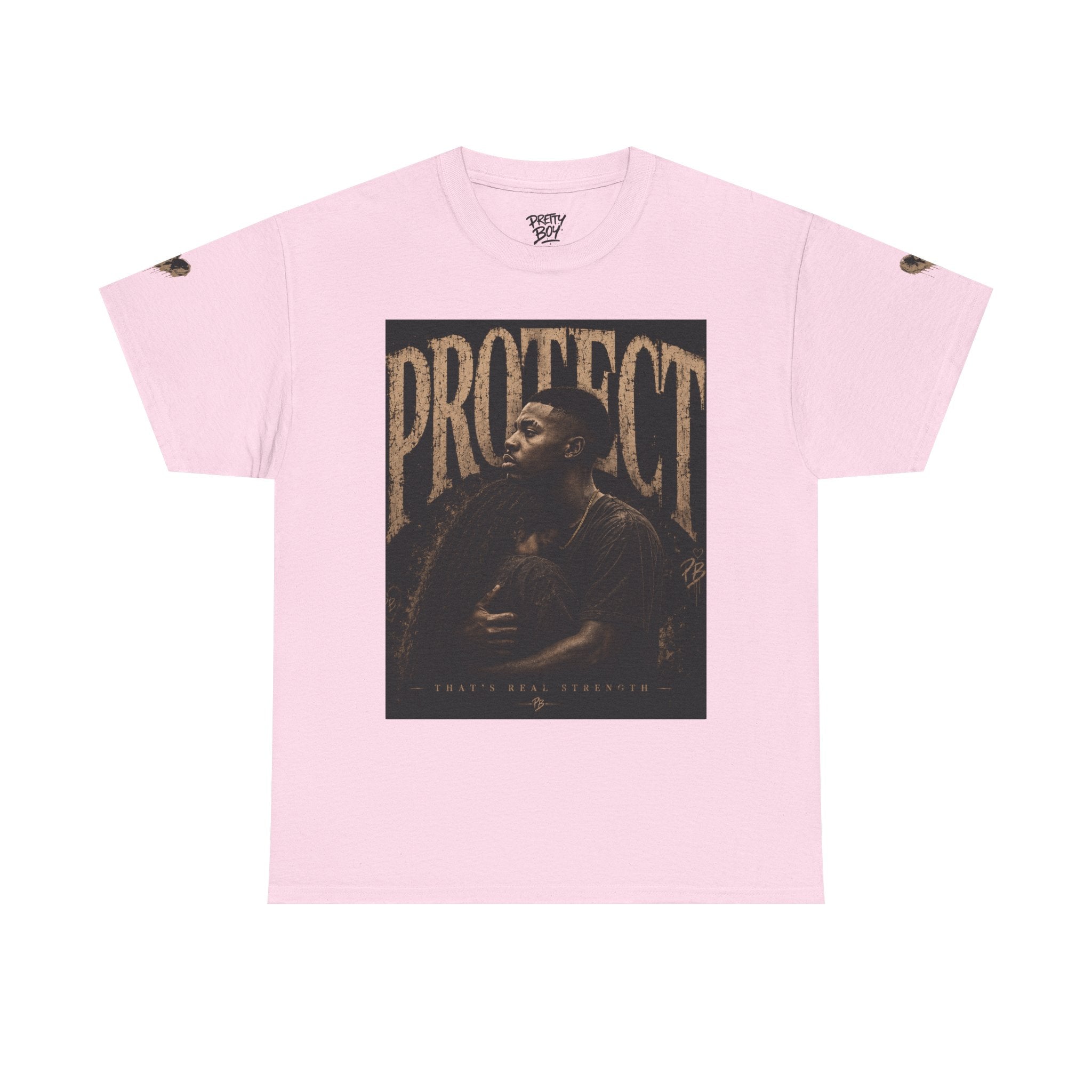 Protect man and woman Illustration Tee — Vintage Guardian Graphic T-Shirt