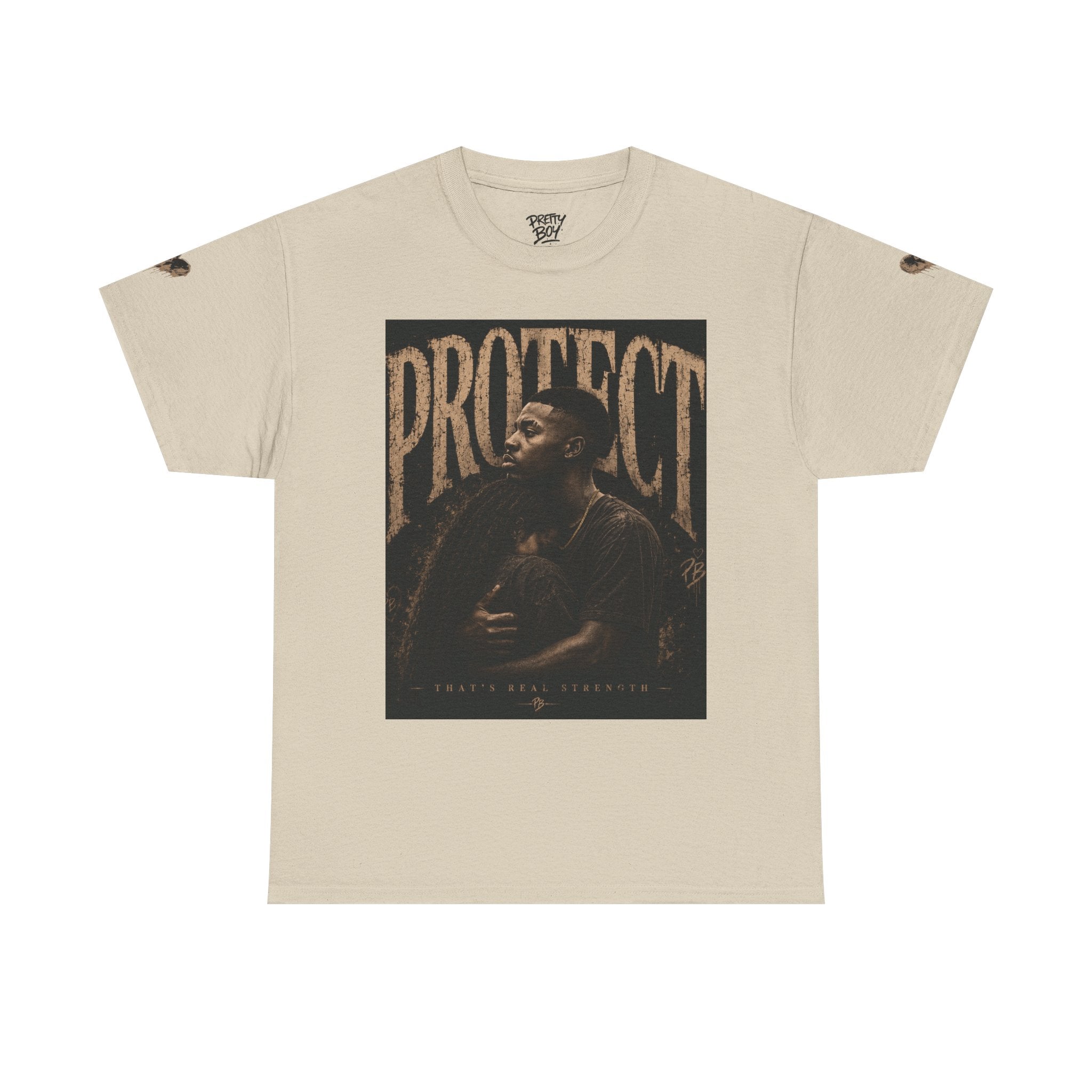 Protect man and woman Illustration Tee — Vintage Guardian Graphic T-Shirt
