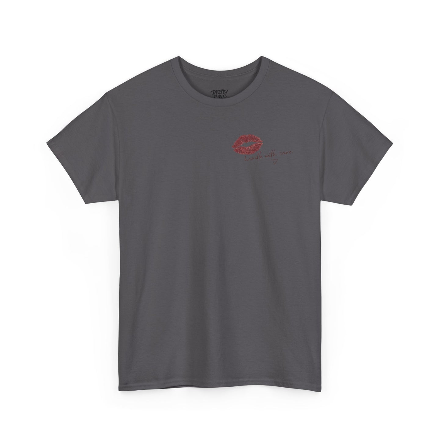 Kiss Me Tee — Romantic Lip Print Graphic T-Shirt