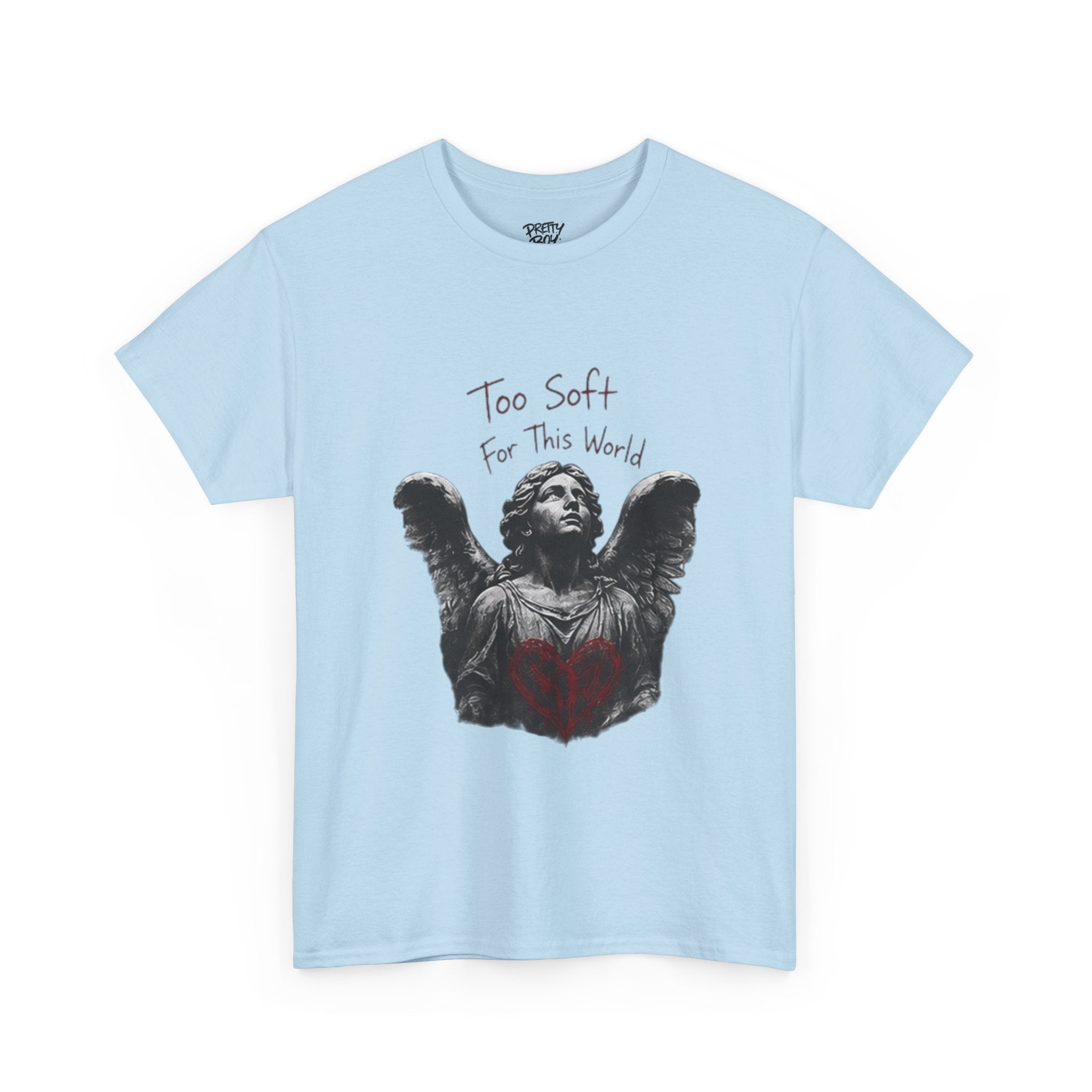 T-Shirt — 'Too Soft For This World' Angel Statue Graphic Tee