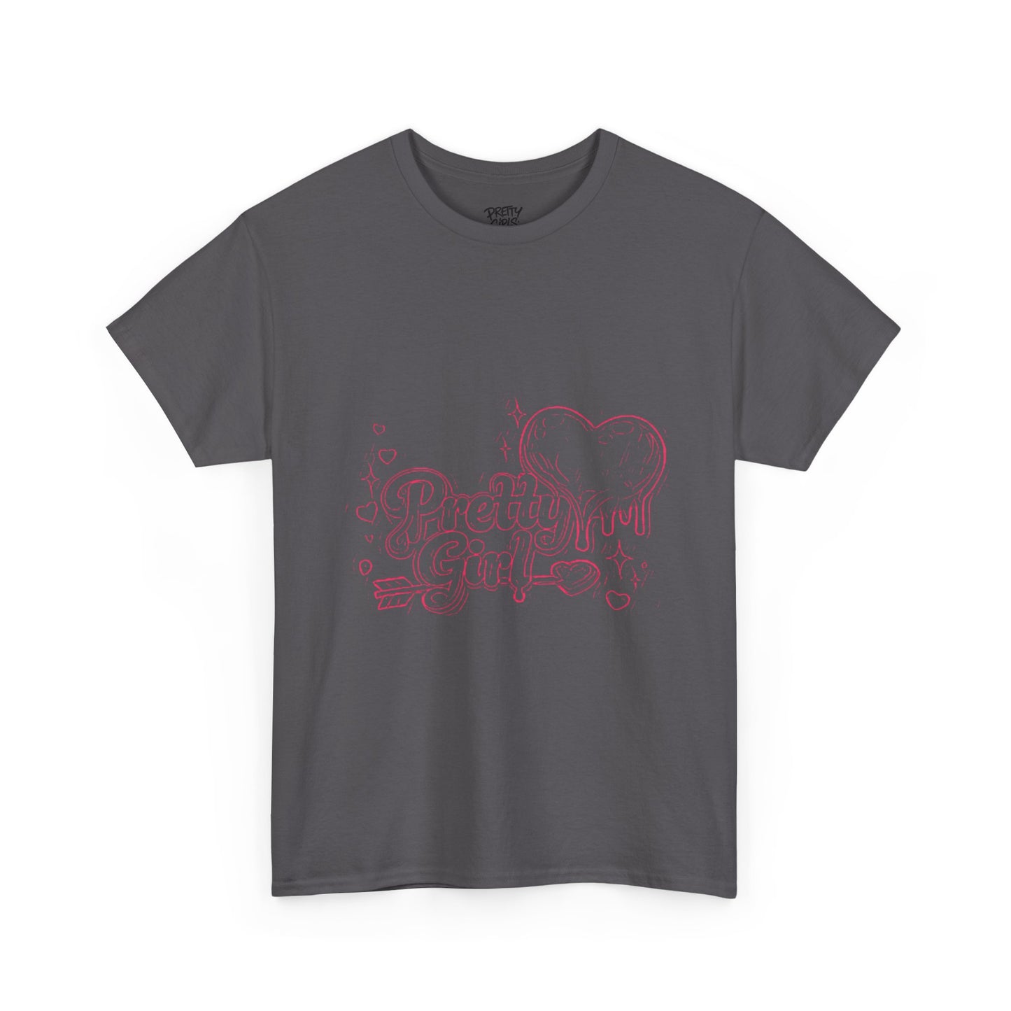 Pretty Girl Graphic Tee — Cute Pink Heart Aesthetic T-Shirt