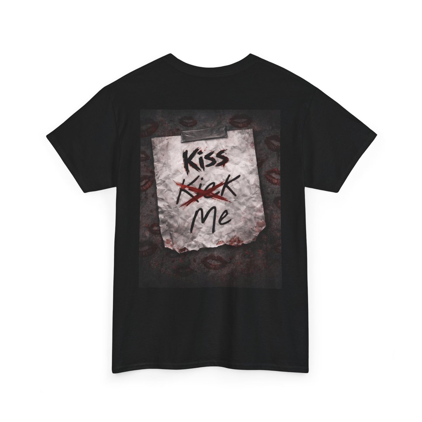 T-Shirt — 'Kiss Me' Grunge Note Graphic Tee