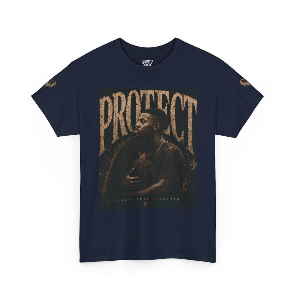 Protect man and woman Illustration Tee — Vintage Guardian Graphic T-Shirt