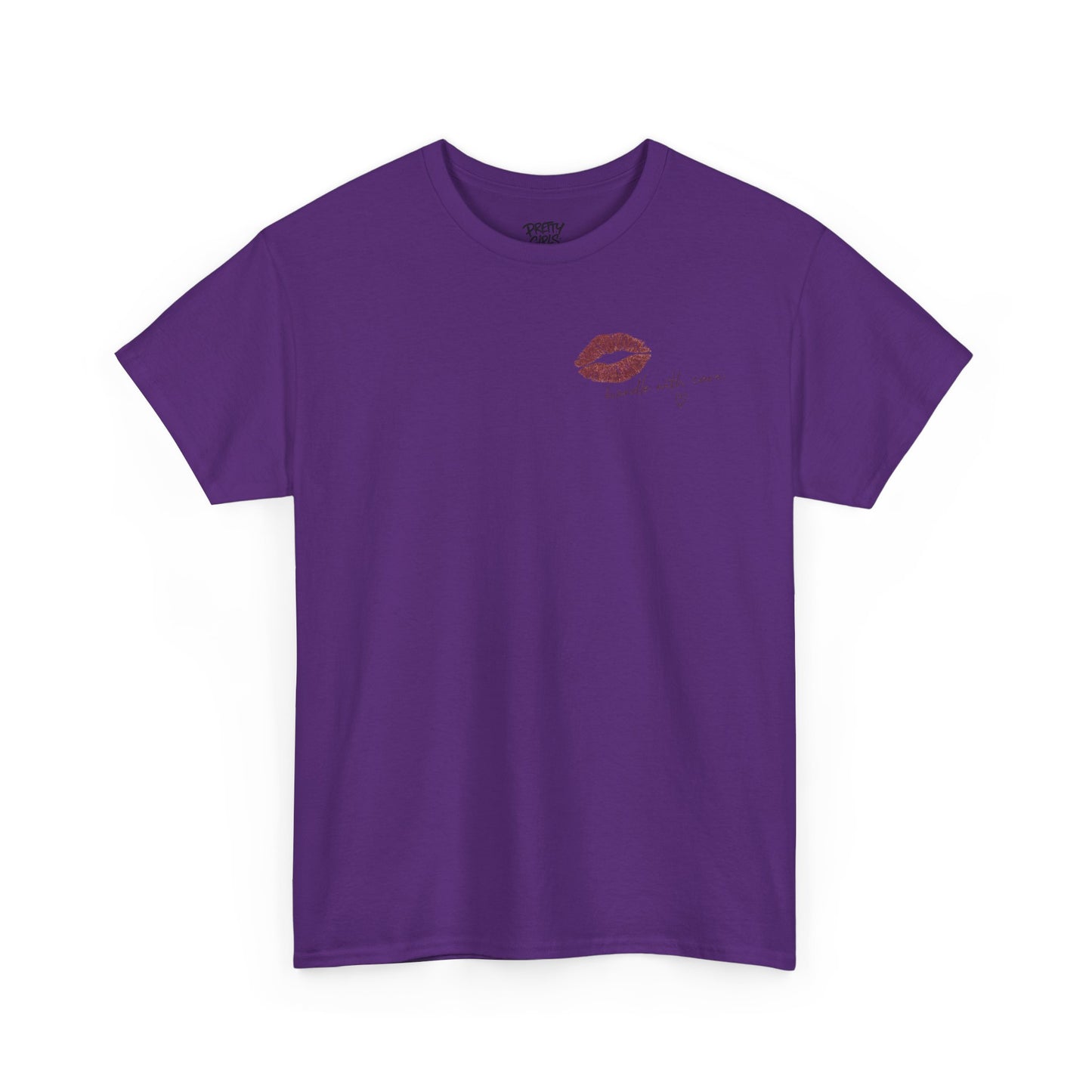 Kiss Me Tee — Romantic Lip Print Graphic T-Shirt