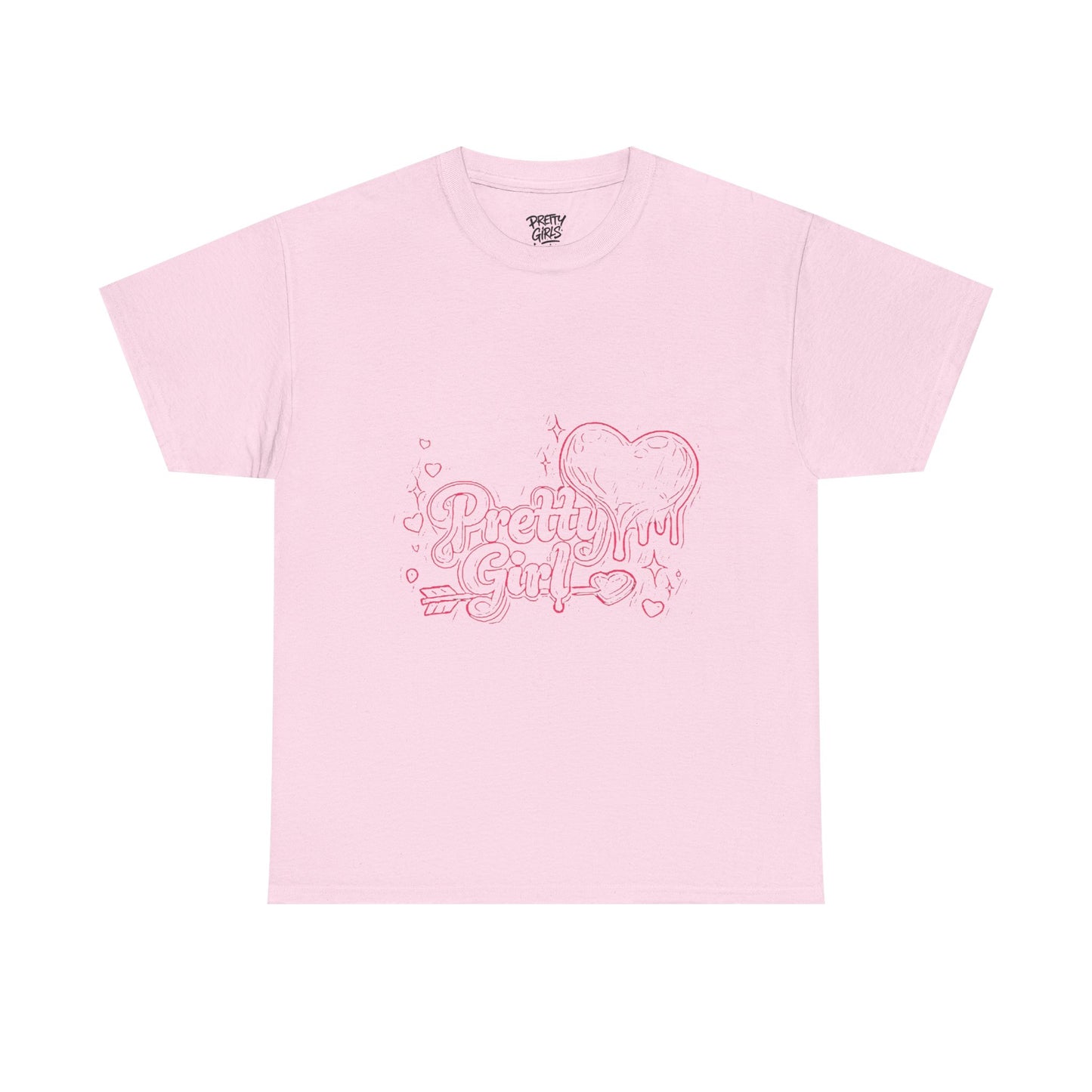 Pretty Girl Graphic Tee — Cute Pink Heart Aesthetic T-Shirt