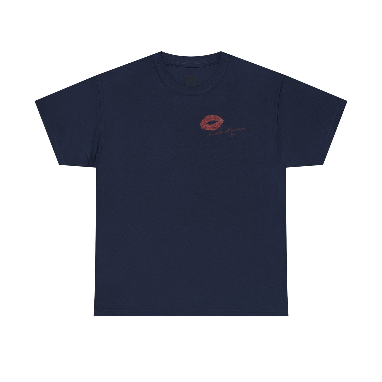 Kiss Me Tee — Romantic Lip Print Graphic T-Shirt