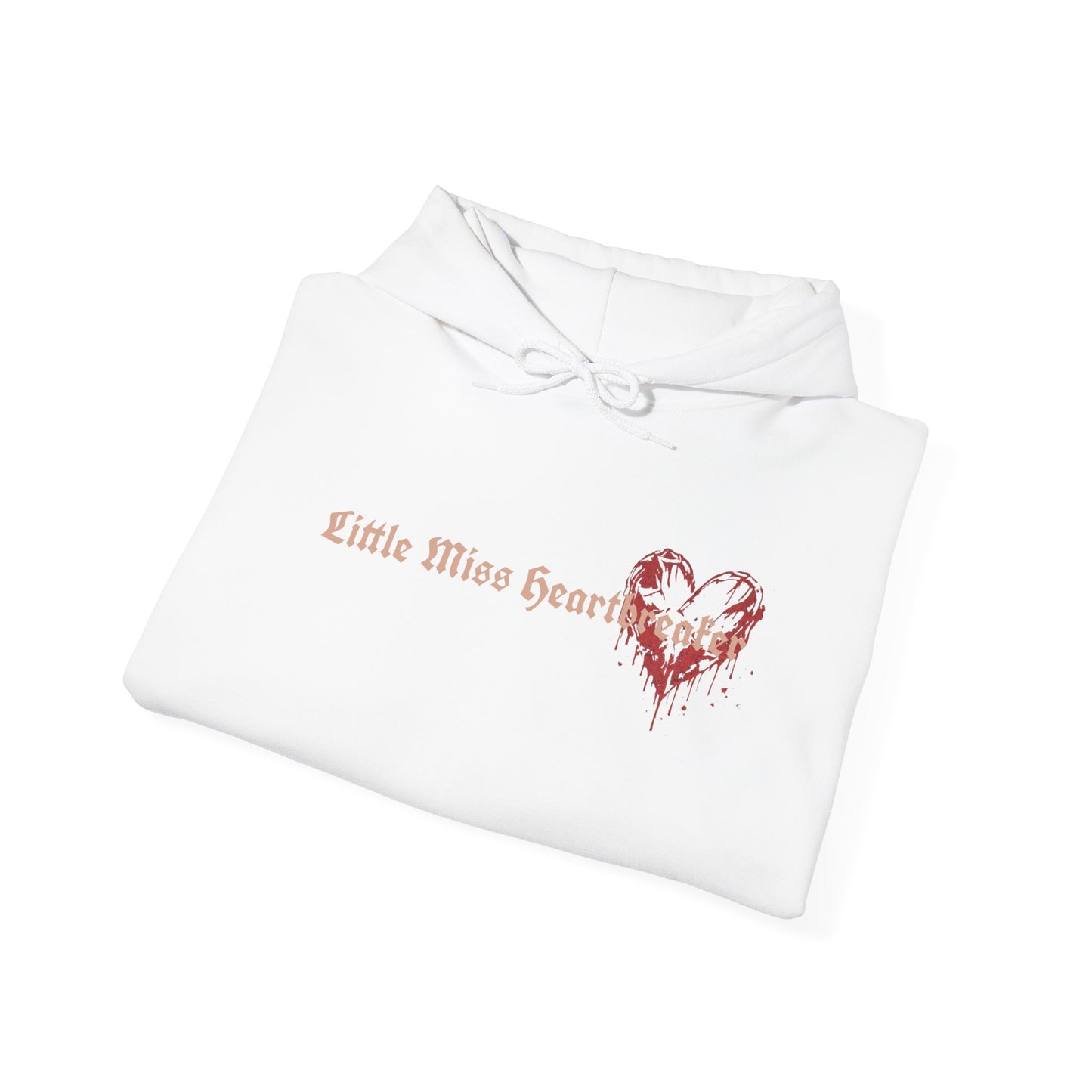 Heart Drip Hoodie – "Little Miss Heart" Distressed Heart Graphic Pullover