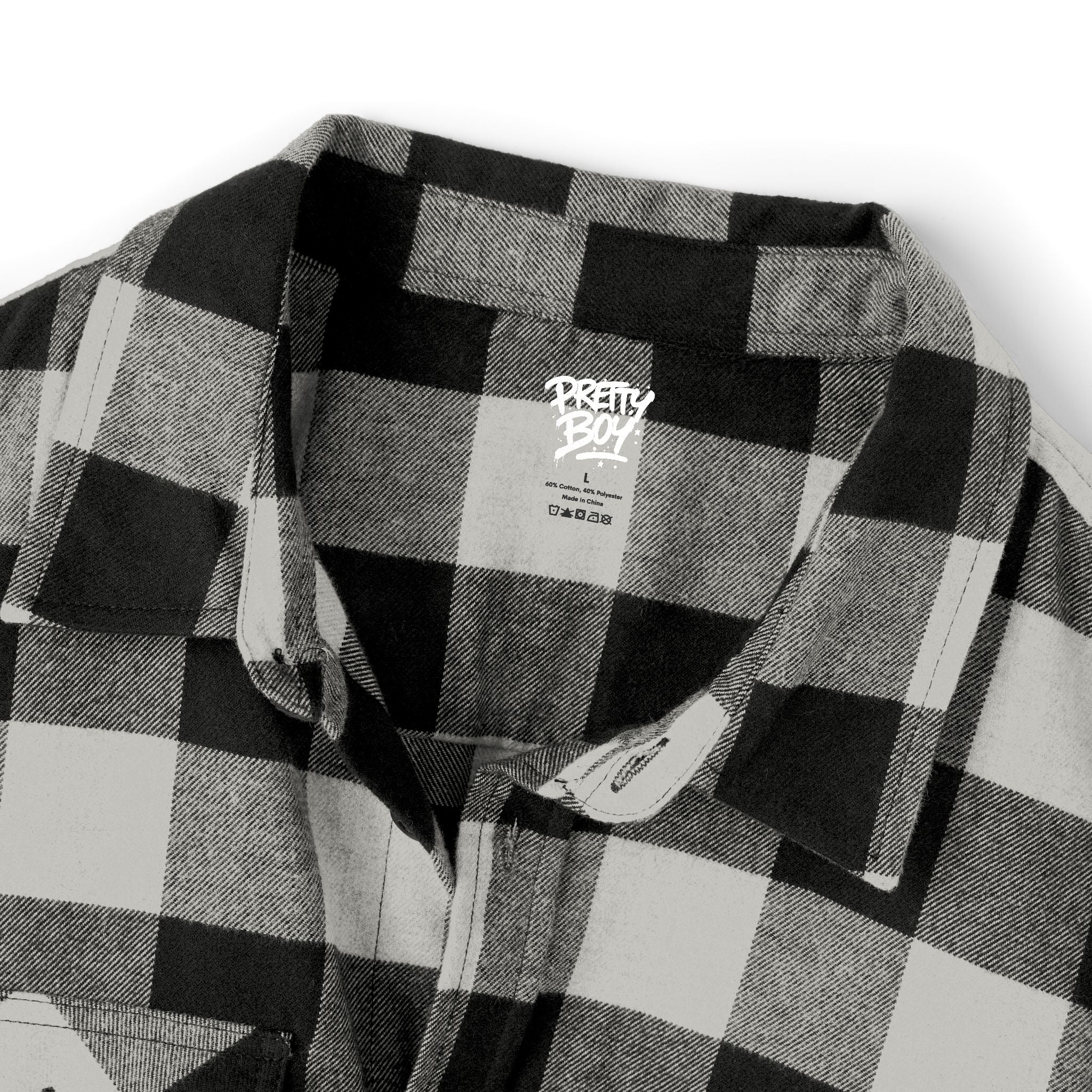Flannel Shirt — "Walk Alone, Stand Tall" Graphic Plaid Button-Up