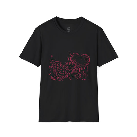 Pretty in Pink Heart T-Shirt — "Pretty Girl" Cute Pastel Graphic Tee