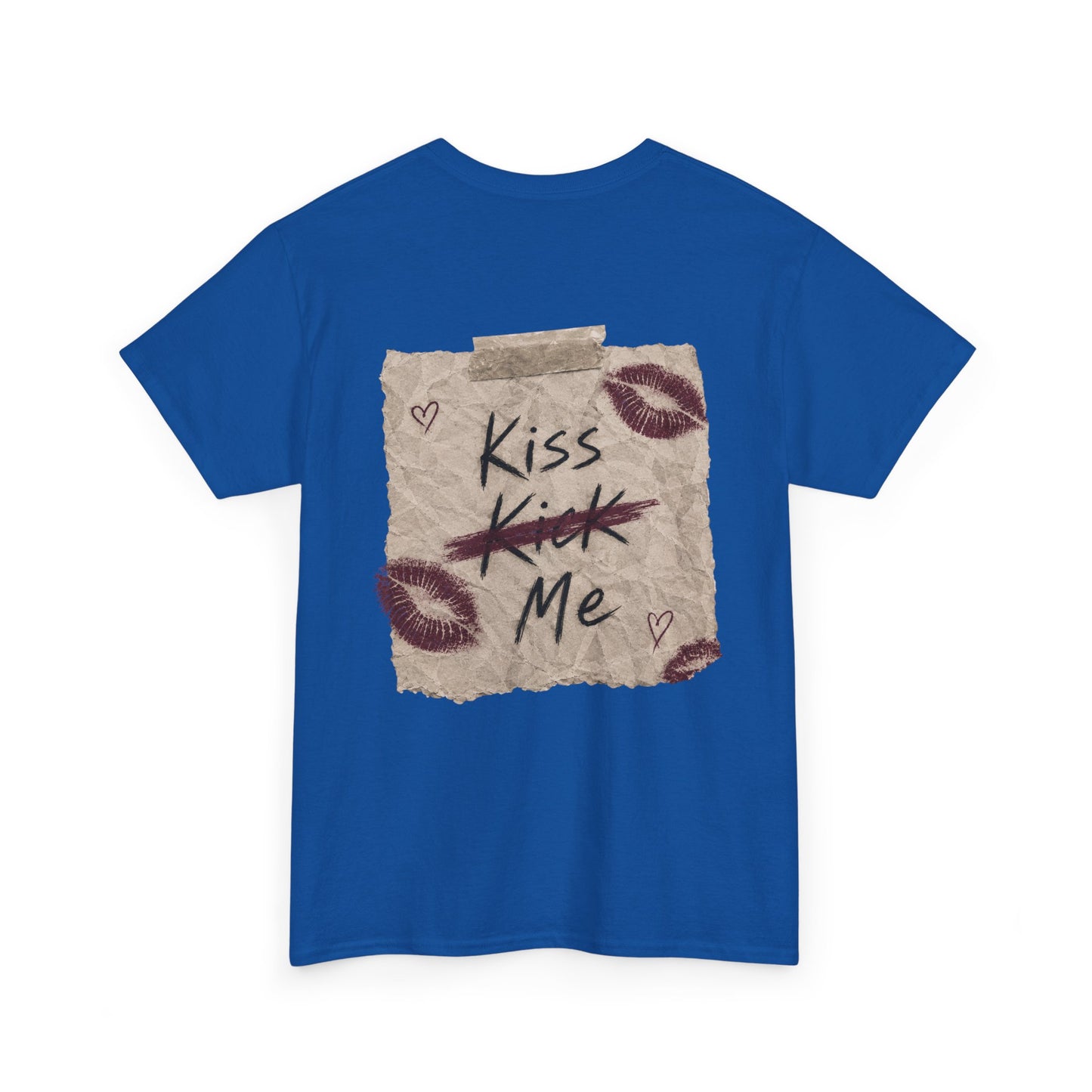 Kiss Me Tee — Romantic Lip Print Graphic T-Shirt