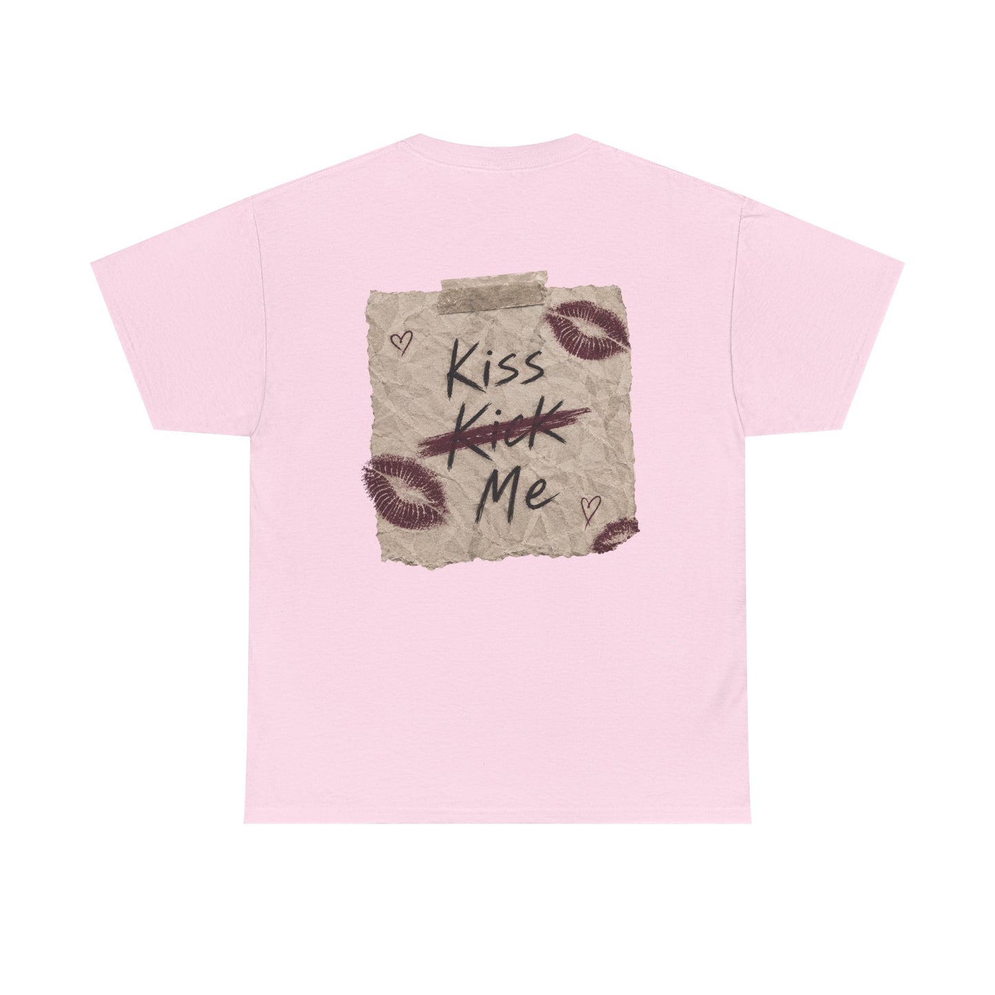 Kiss Me Tee — Romantic Lip Print Graphic T-Shirt