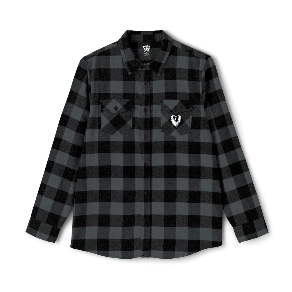 Flannel Shirt — "Walk Alone, Stand Tall" Graphic Plaid Button-Up