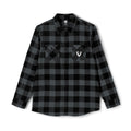 Flannel Shirt — "Walk Alone, Stand Tall" Graphic Plaid Button-Up