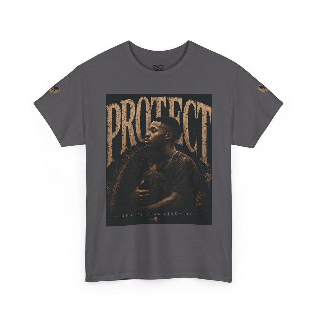 Protect man and woman Illustration Tee — Vintage Guardian Graphic T-Shirt