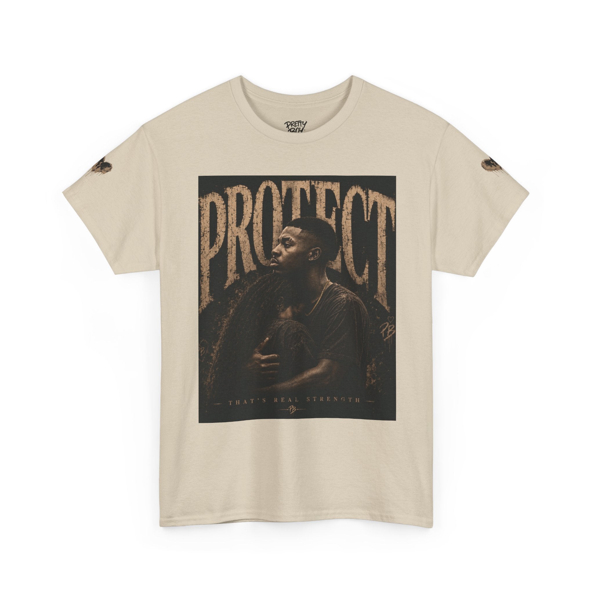 Protect man and woman Illustration Tee — Vintage Guardian Graphic T-Shirt
