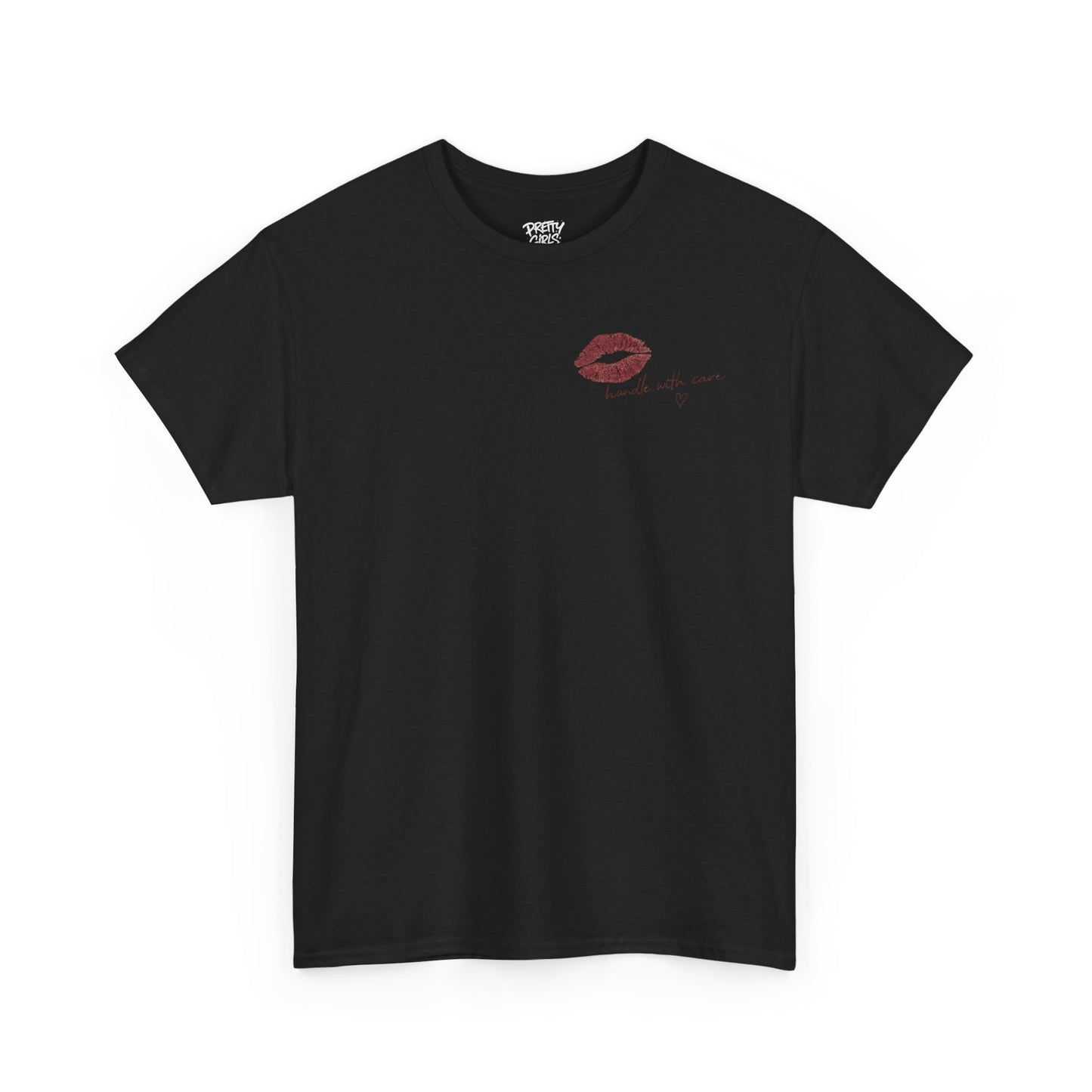 Kiss Me Tee — Romantic Lip Print Graphic T-Shirt