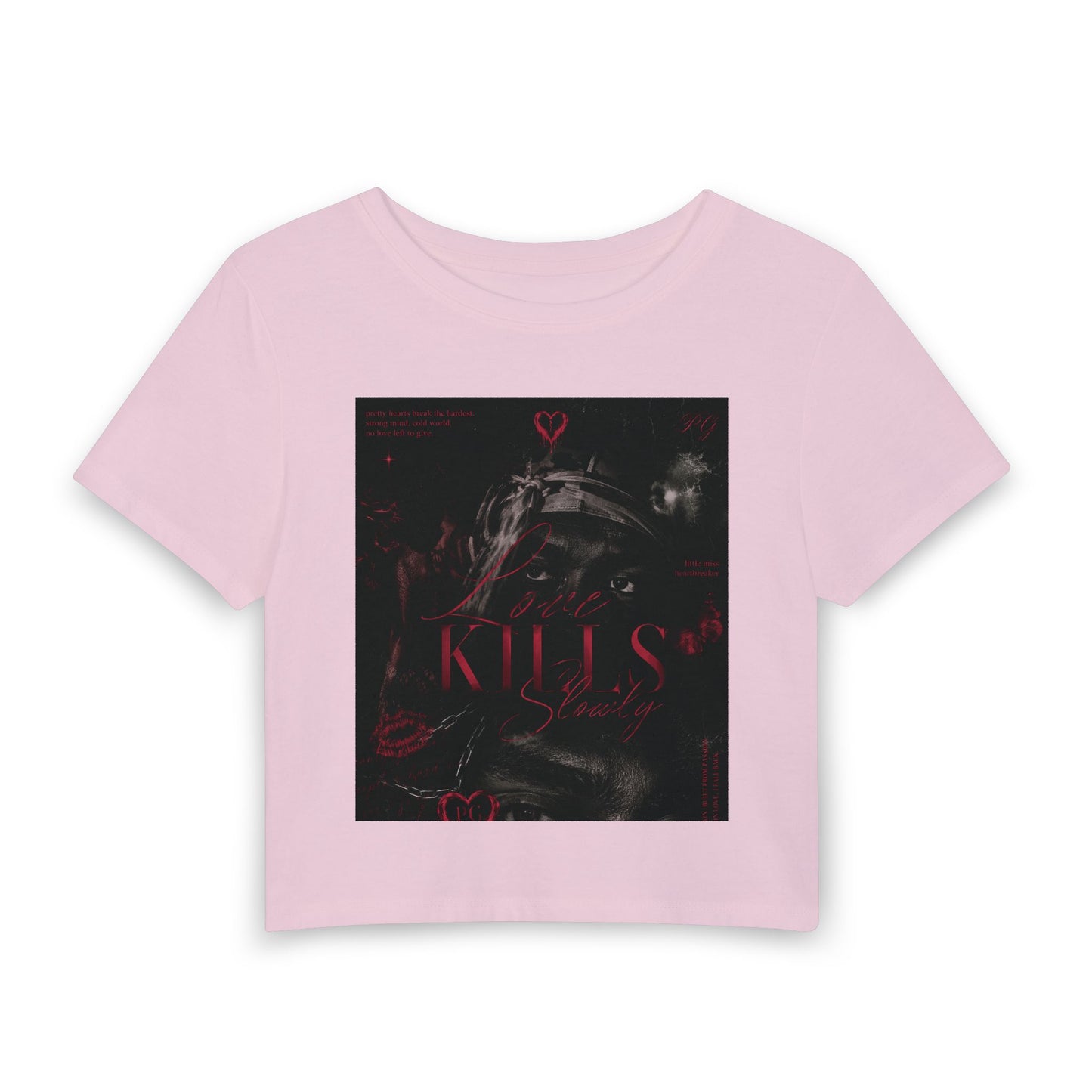 Women's Baby Tee — Gothic Heart Graphic Crop Top (Kills Design)