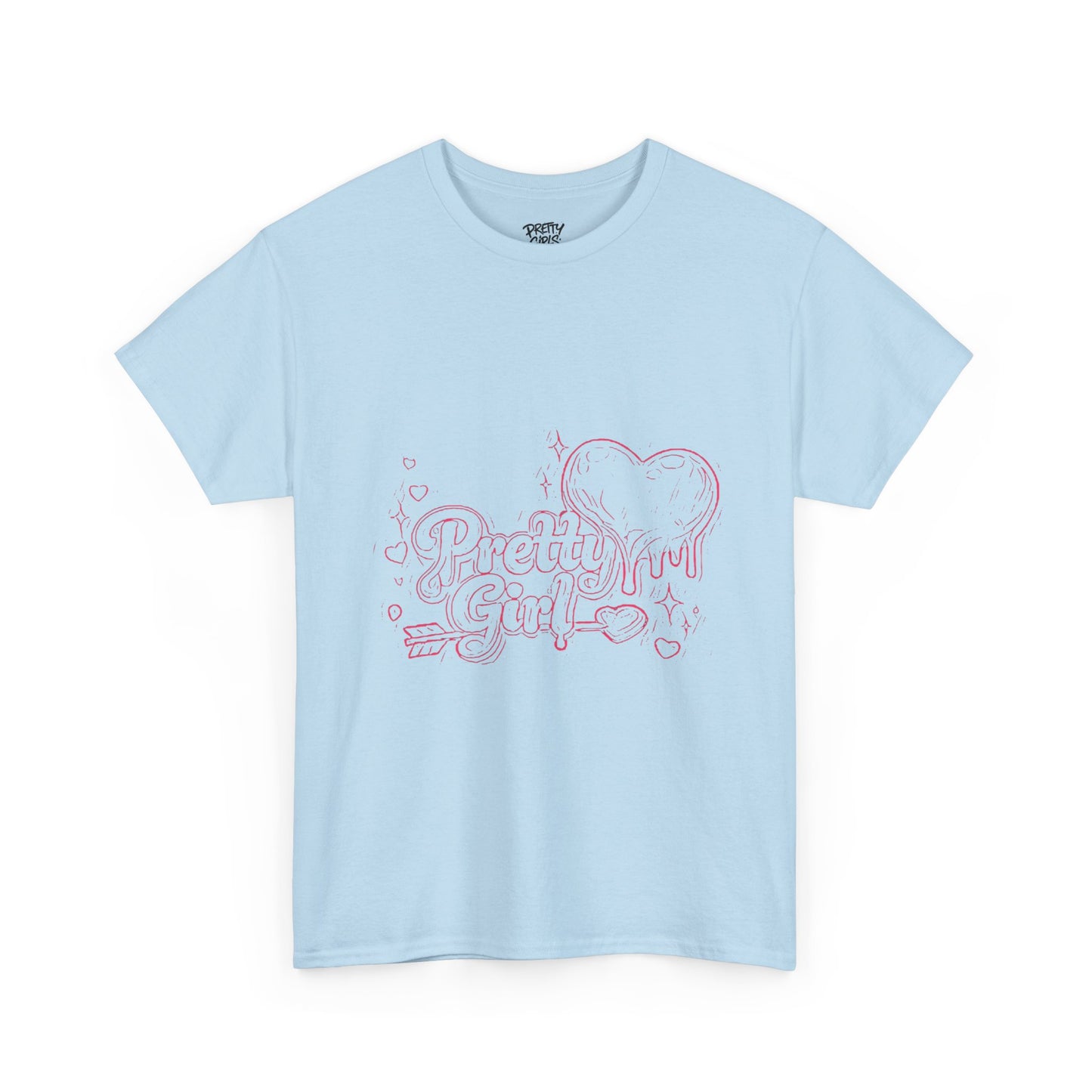 Pretty Girl Graphic Tee — Cute Pink Heart Aesthetic T-Shirt