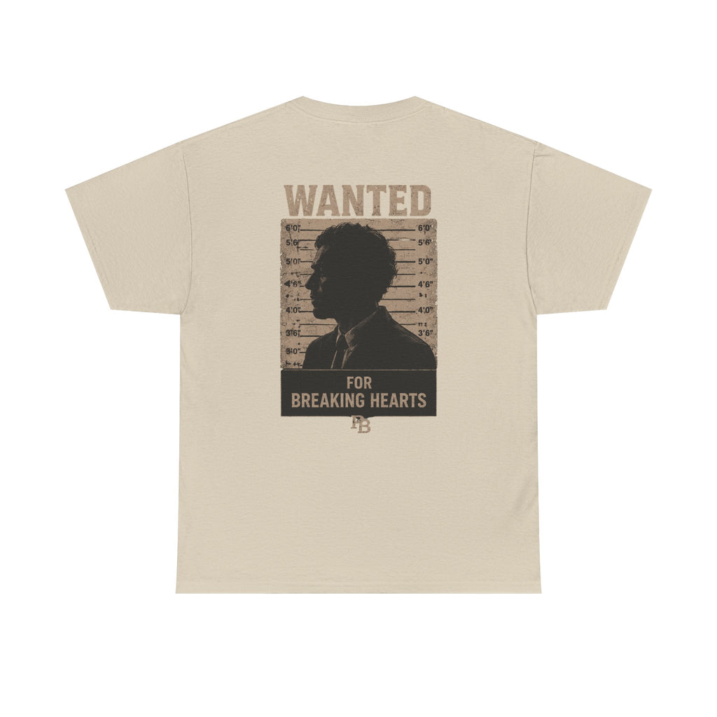 Wanted For Breaking Hearts Tee — Vintage Mugshot Graphic T‑Shirt