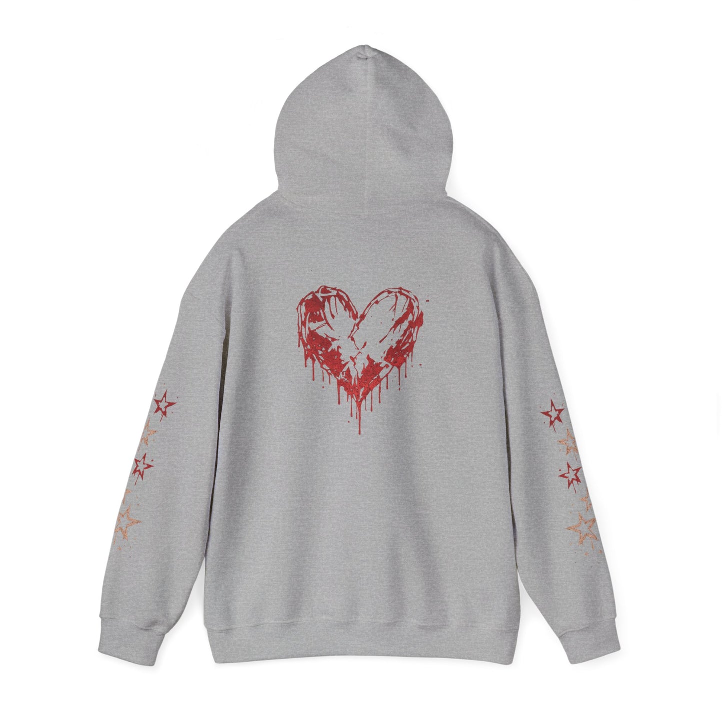 Heart Drip Hoodie – "Little Miss Heart" Distressed Heart Graphic Pullover