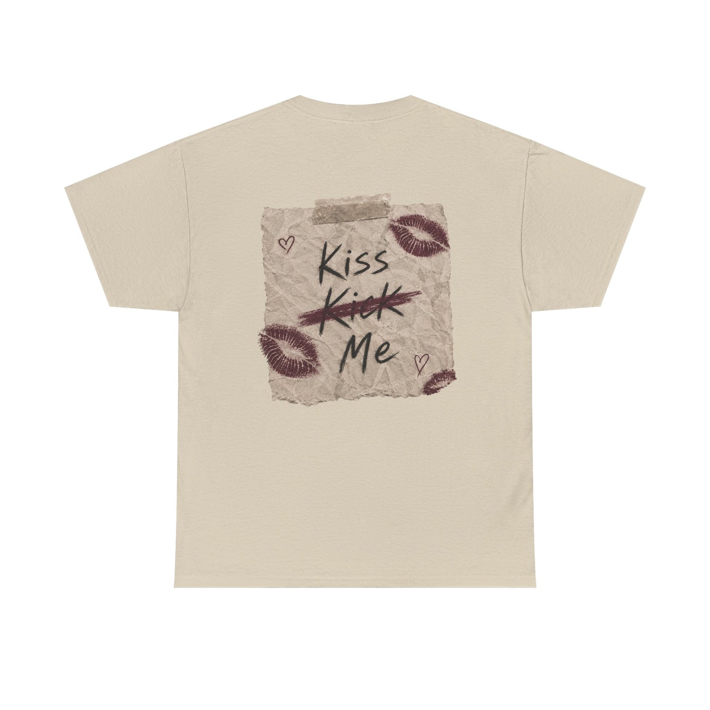 Kiss Me Tee — Romantic Lip Print Graphic T-Shirt