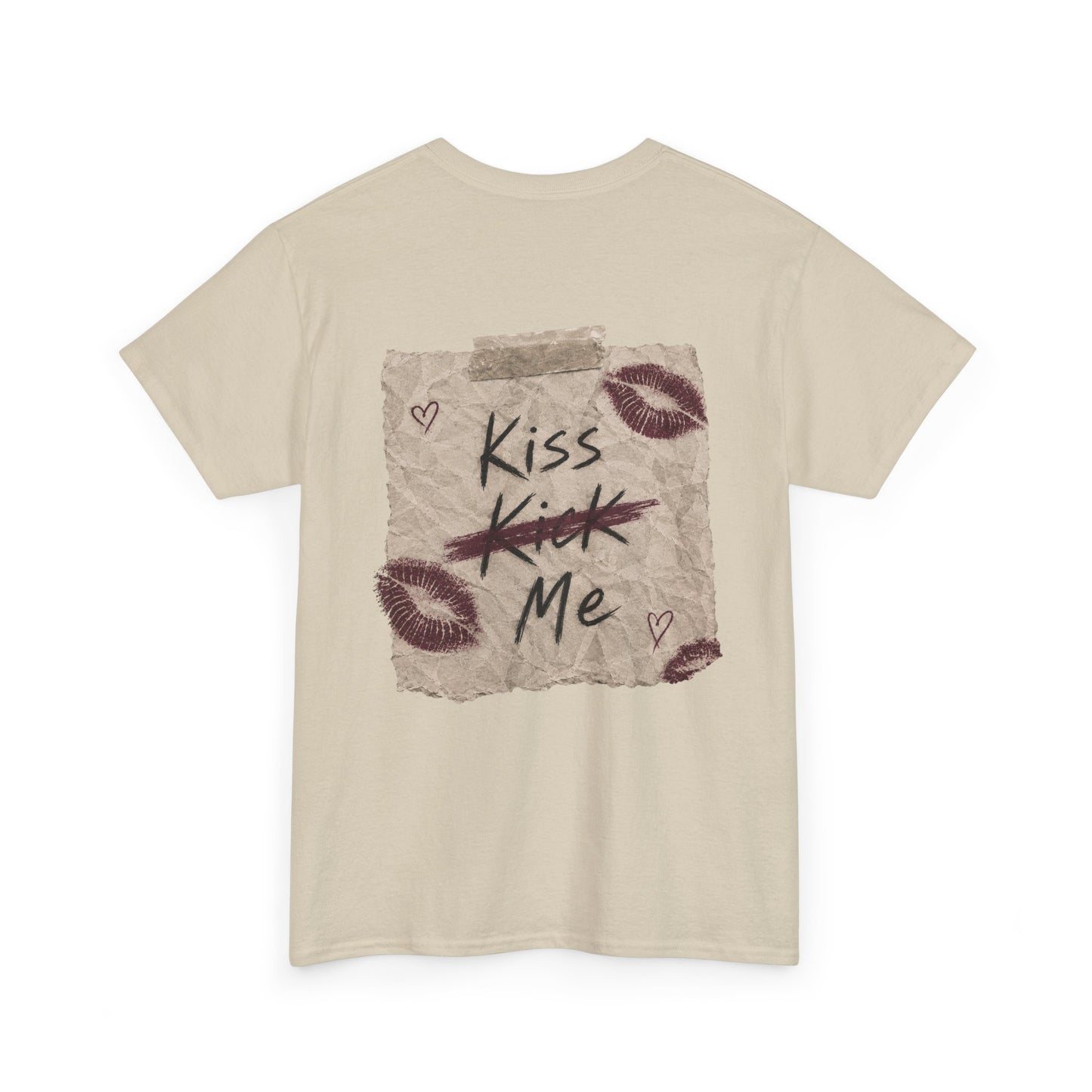 Kiss Me Tee — Romantic Lip Print Graphic T-Shirt