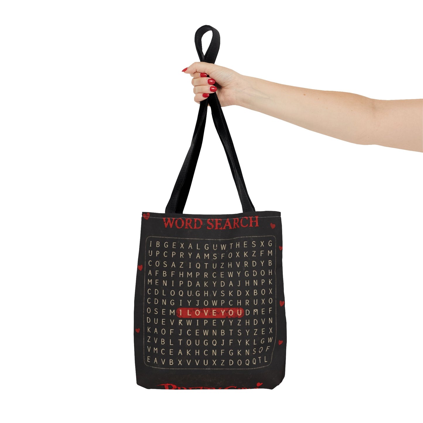 I Love You Word Search Tote Bag — Valentine’s Day Romantic Gift Tote