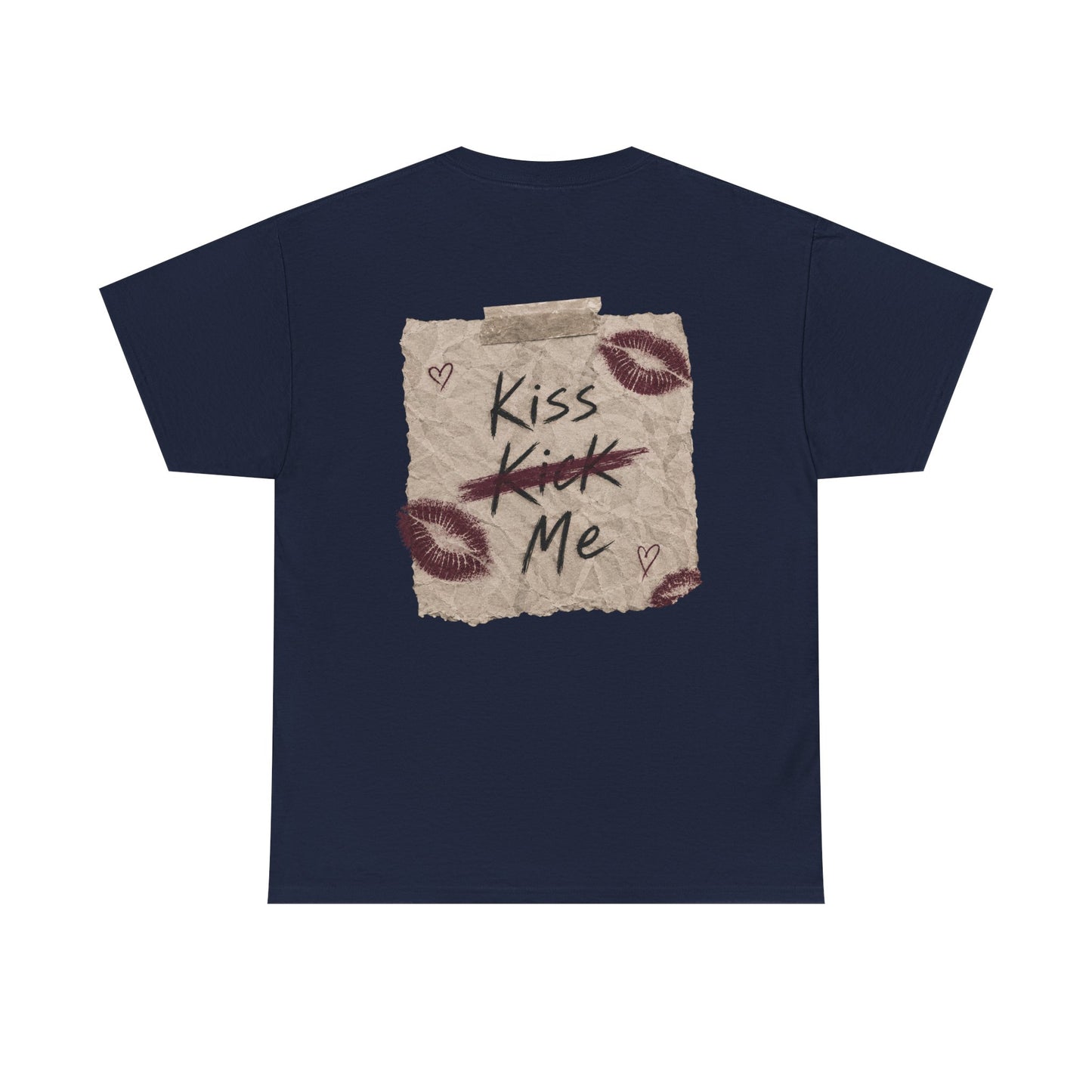 Kiss Me Tee — Romantic Lip Print Graphic T-Shirt