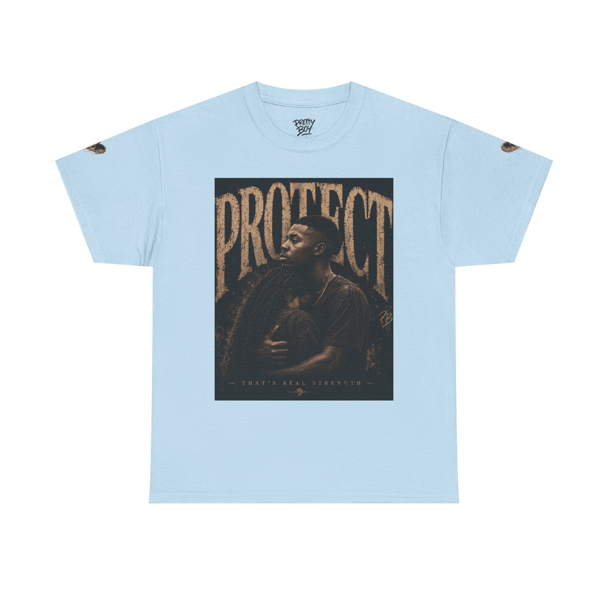 Protect man and woman Illustration Tee — Vintage Guardian Graphic T-Shirt